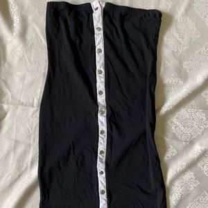 tube top dress with snap buttons short bodycon